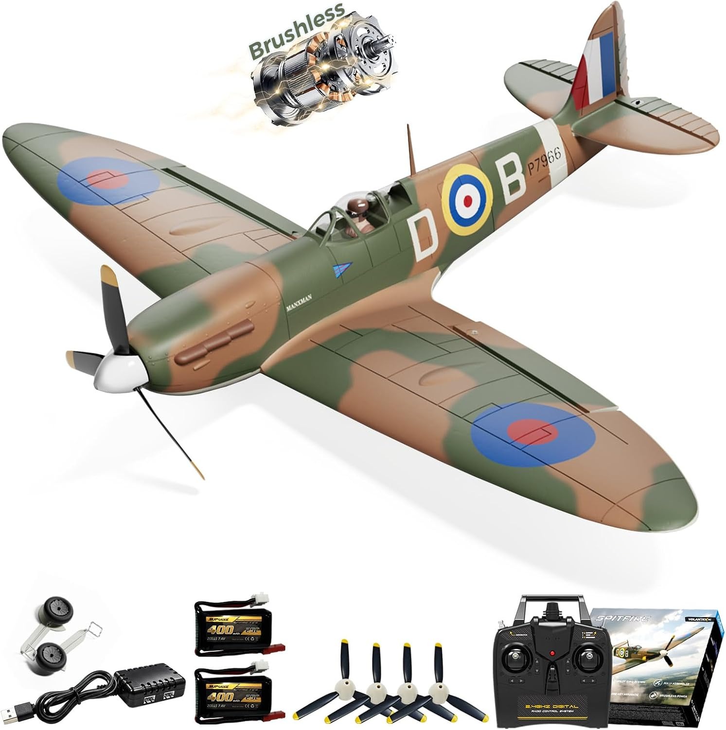 Rc Planes Horizon Hobby - Avião RC sem escovas VOLANTEXR Spitfire
