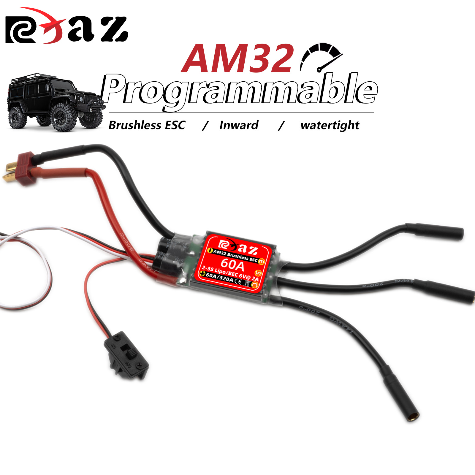 Esc Waterproof 60A - RCXAZ AM32 60A Brushless ESC Controlador