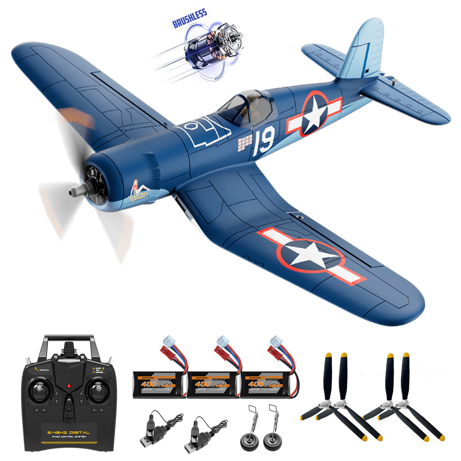 Rc Planes Horizon Hobby - Aviões Volantexrc Brushless 500mm F4U Corsair