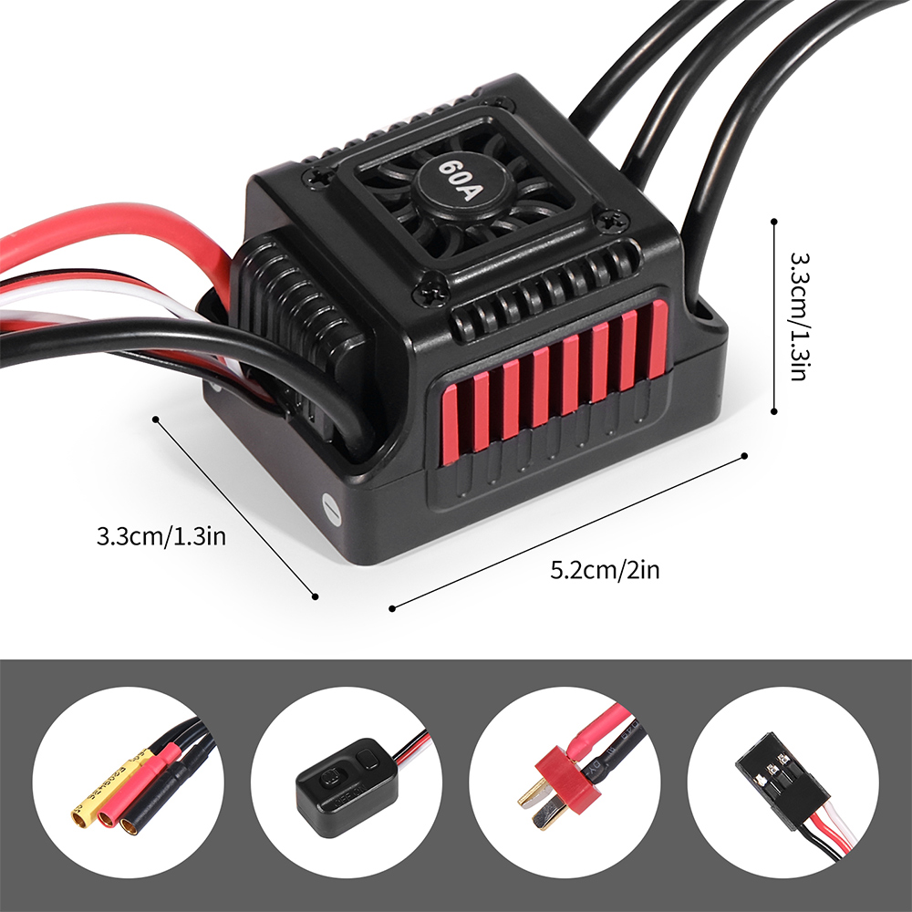 45A 60A RC ESC à prova d'água  - Esc Waterproof 60A avaliação e preço