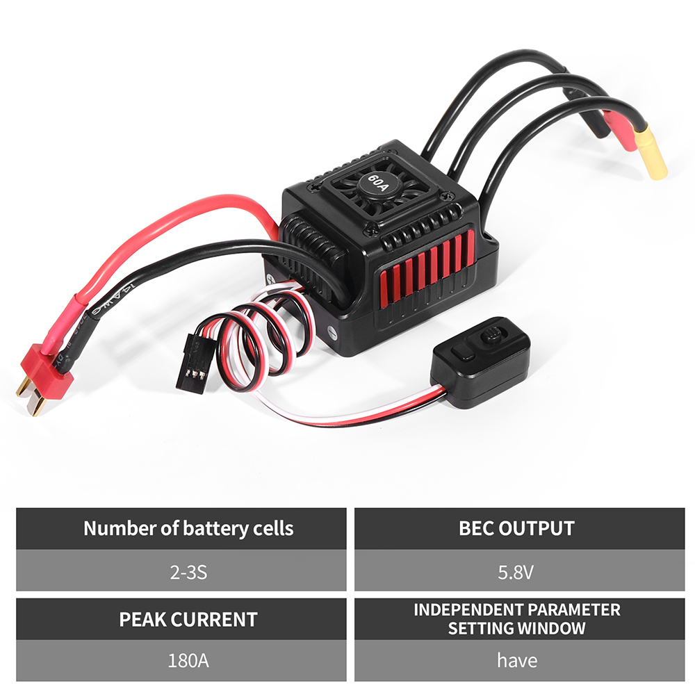 45A 60A RC ESC à prova d'água  - Esc Waterproof 60A avaliação e preço