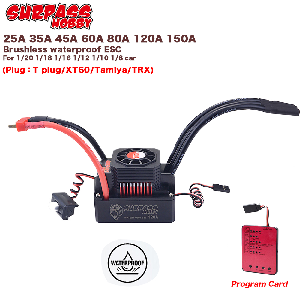 SURPASS HOBBY KK 150A 120A 80A - Esc Waterproof 60A avaliação e preço